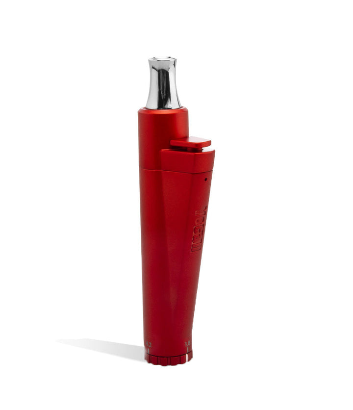 Red side view Yocan LIT Concentrate and Cartridge Vaporizer on white studio background
