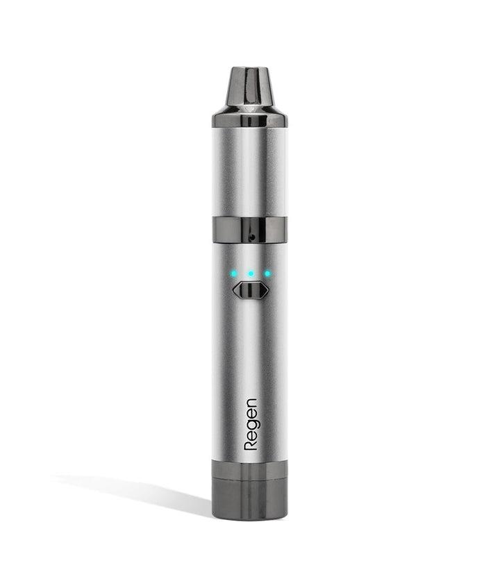 Silver front Yocan Regen Advanced Concentrate Vaporizer on white studio background