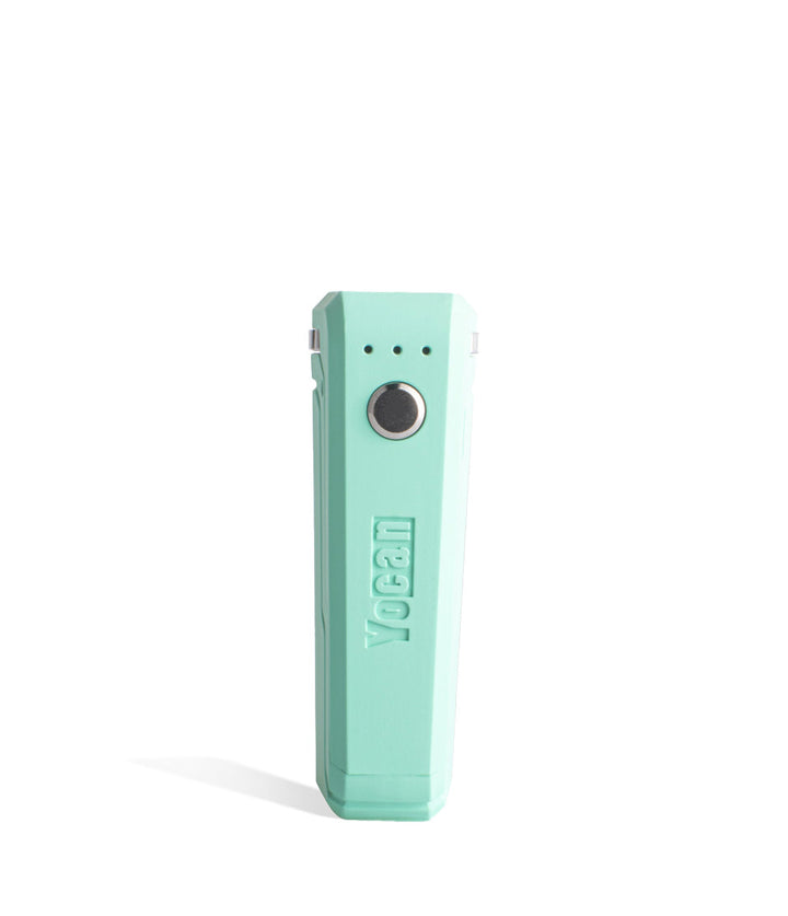 Green front vie wYocan UNI Adjustable Cartridge Vaporizer on white studio background