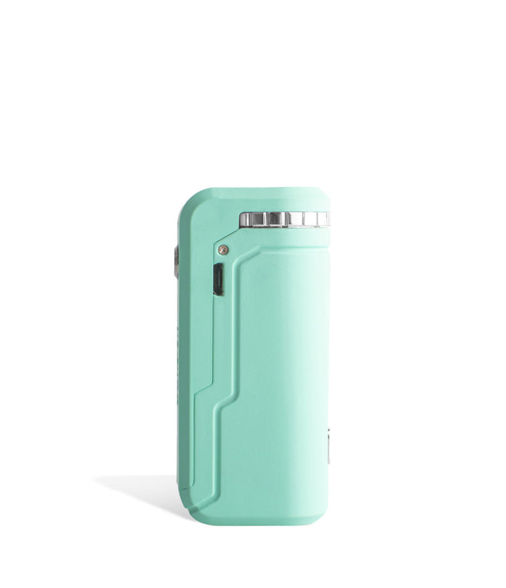 Green Left side view Yocan UNI Adjustable Cartridge Vaporizer on white studio background
