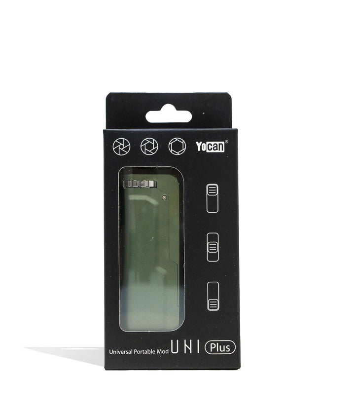 Sage Yocan Uni Plus Adjustable Cartridge Vaporizer Packaging Front View on White Background