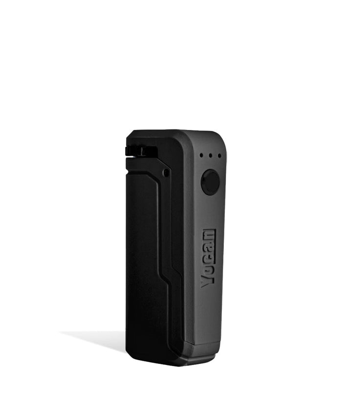 Black Side view Yocan UNI Adjustable Cartridge Vaporizer on white studio background