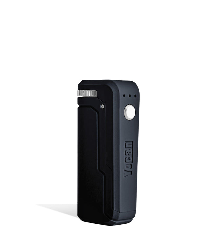 Smokey Grey side view Yocan UNI Adjustable Cartridge Vaporizer on white studio background