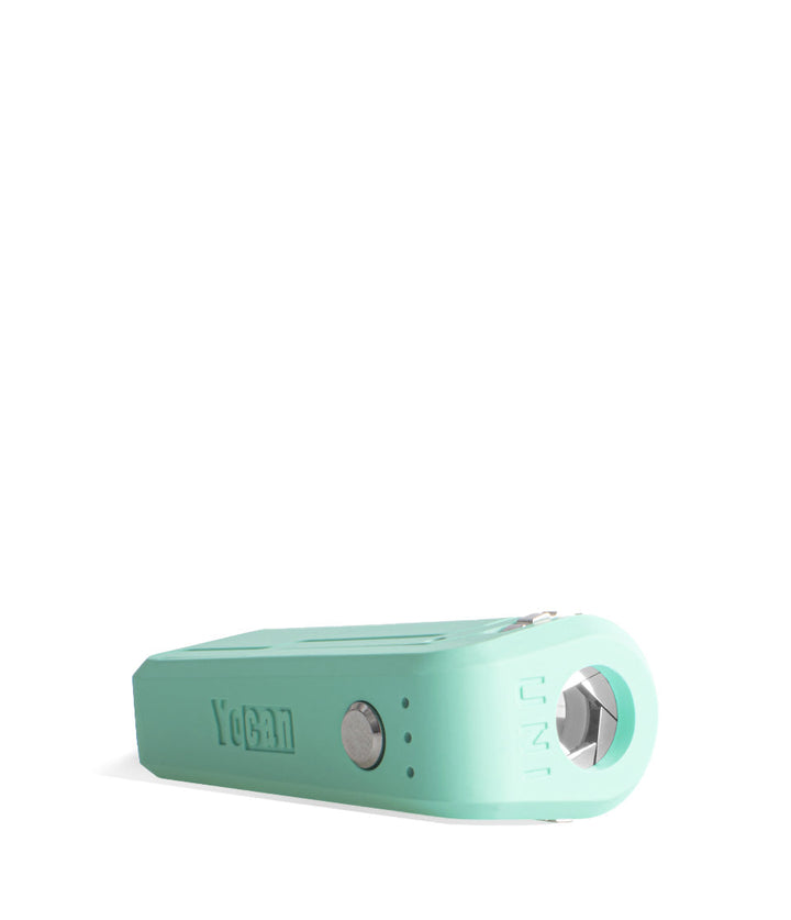Green top view Yocan UNI Adjustable Cartridge Vaporizer on white studio background