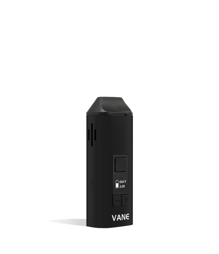 Black side view Yocan Vane Dry Herb Vaporizer on white studio background