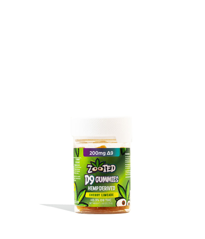 Cherry Limeade Zooted 200mg D9 Gummies on white background