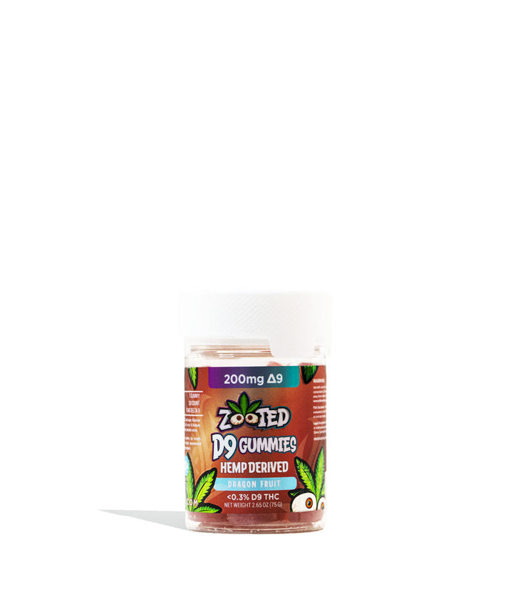 Dragon Fruit Zooted 200mg D9 Gummies on white background