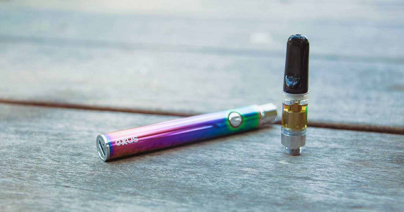 Full Color cartridge battery on wooden table with cartridge