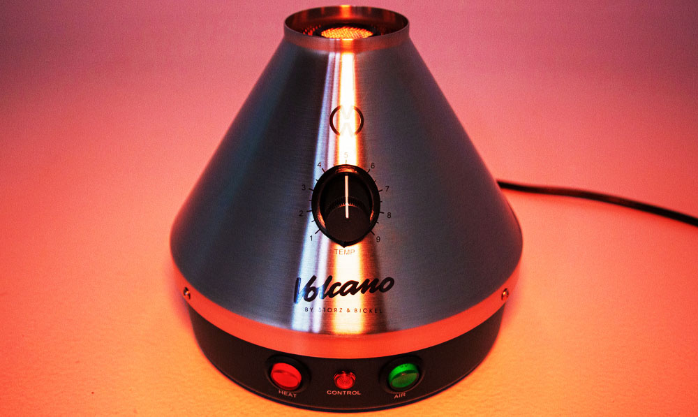 Storz & Bickel Hybrid Volcano on soft orange red lighting