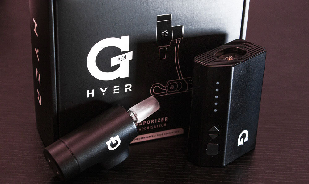 G Pen Hyer resting on dark office countertop