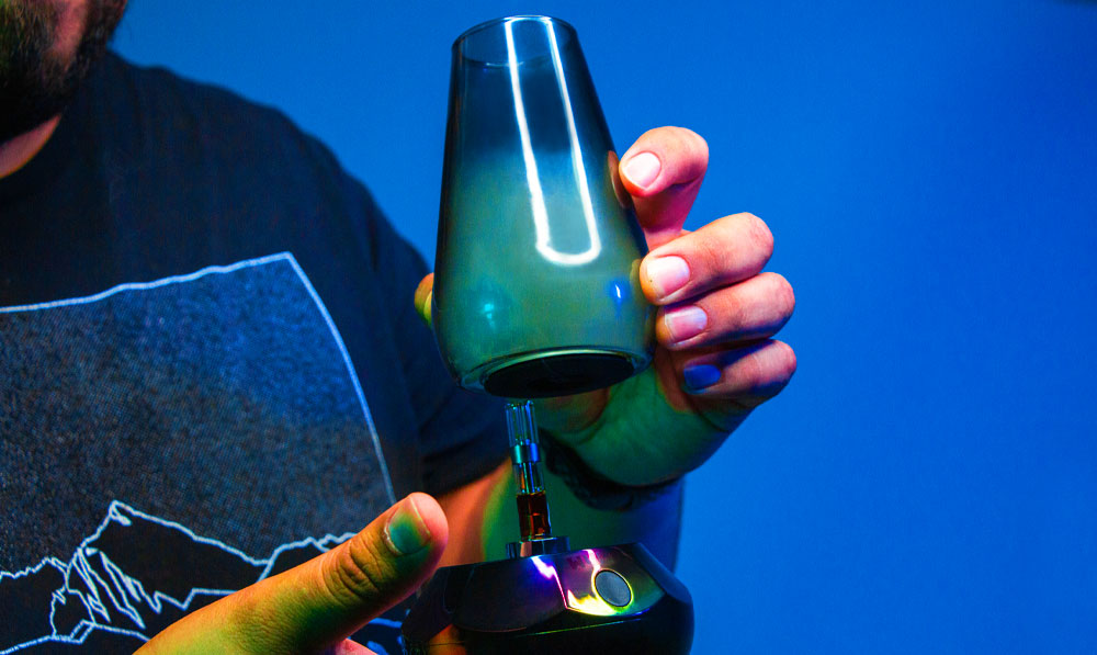 Man holding Wulf Fang with parts separated