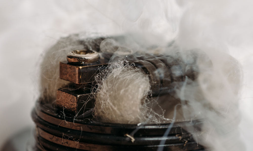 Close up of a burnt out atomizer coil