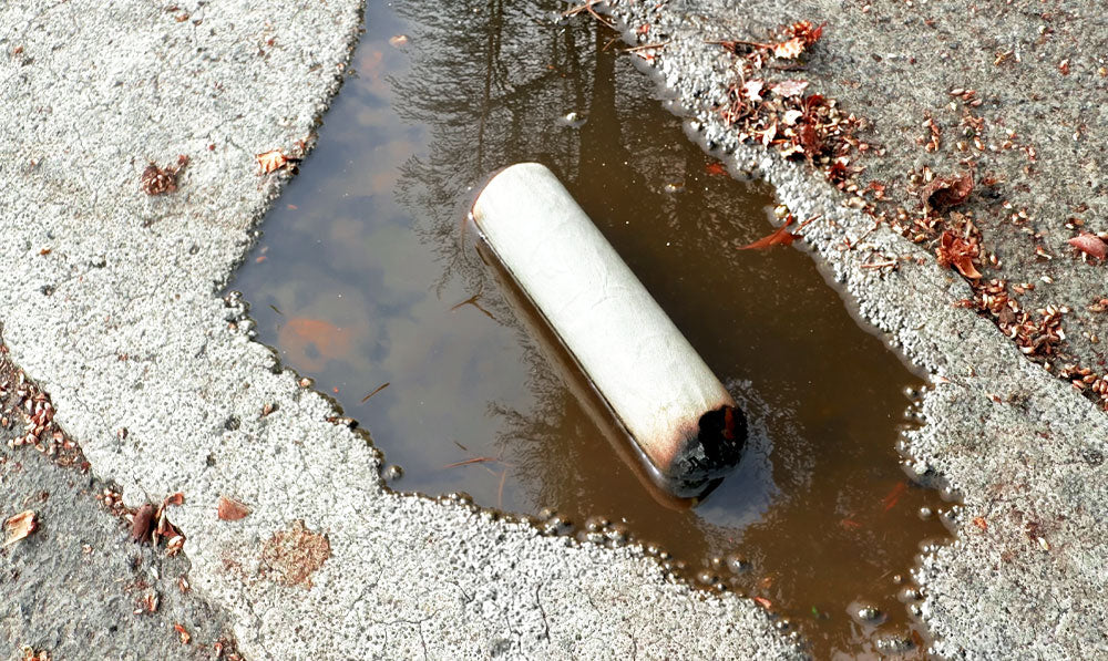 Dropped joint in a puddle