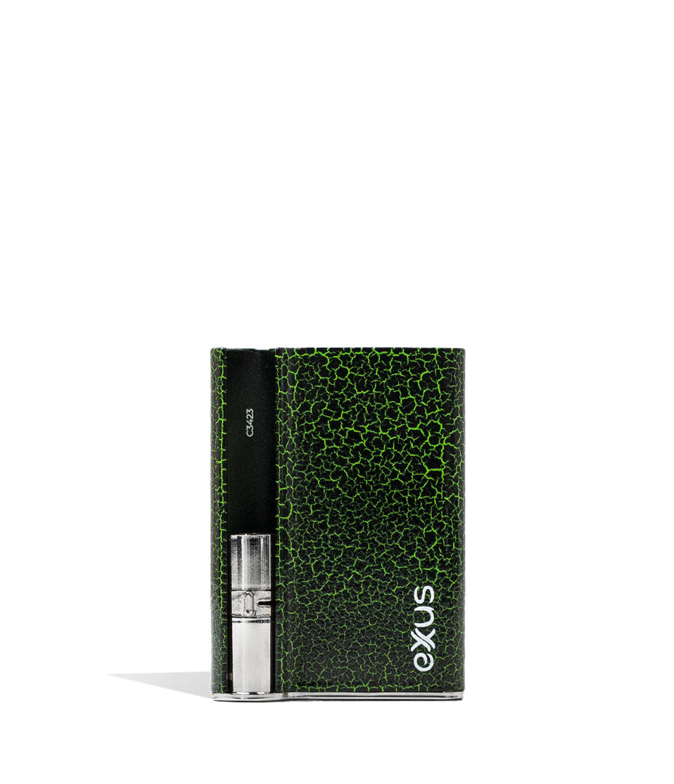 Black Green Crackle Exxus Palm Pro 510 Thread Battery Front View on White Background