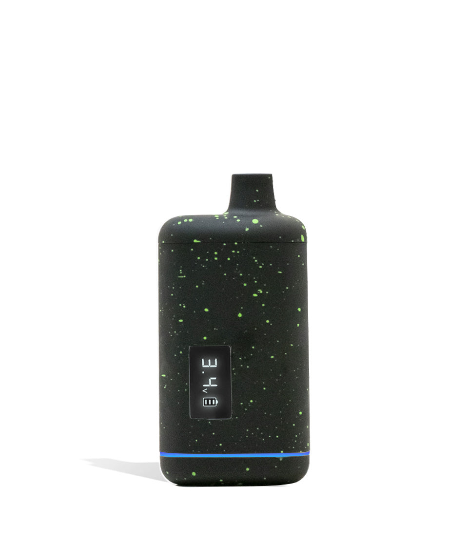 Black Green Spatter Wulf Mods Recon 510 Thread Battery Front View on White Background