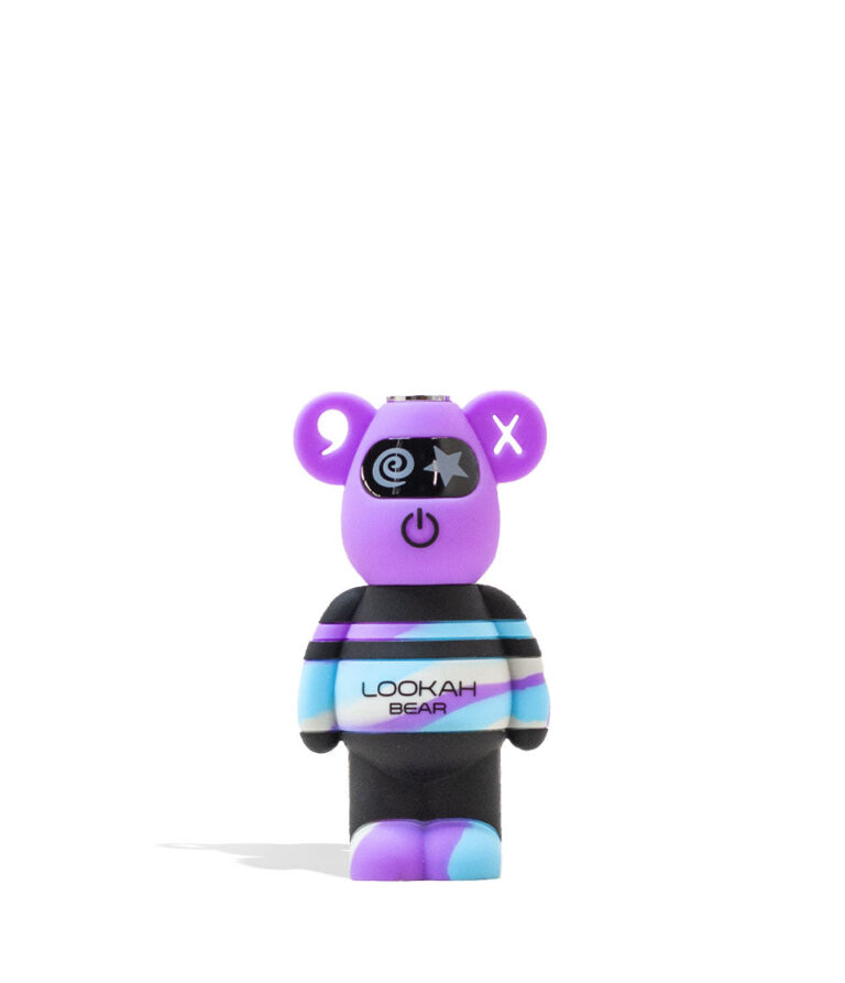 Purple Tiedye Lookah Bear Limited Edition 510 Thread Battery Front View on White Background
