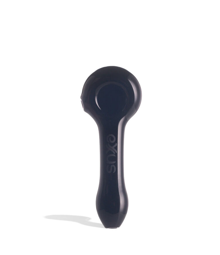 Black Exxus Vape Cave Hand Pipe Front View on White Background