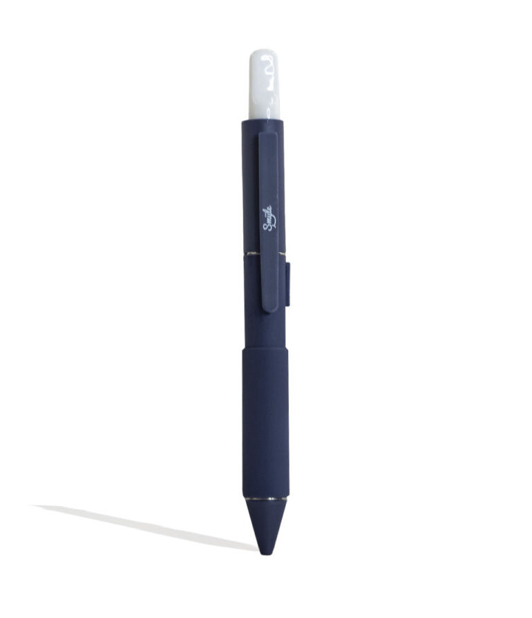 Blue Smyle Penjamin Cart Pen Variable Voltage Battery Front View With Cartridge on White Background