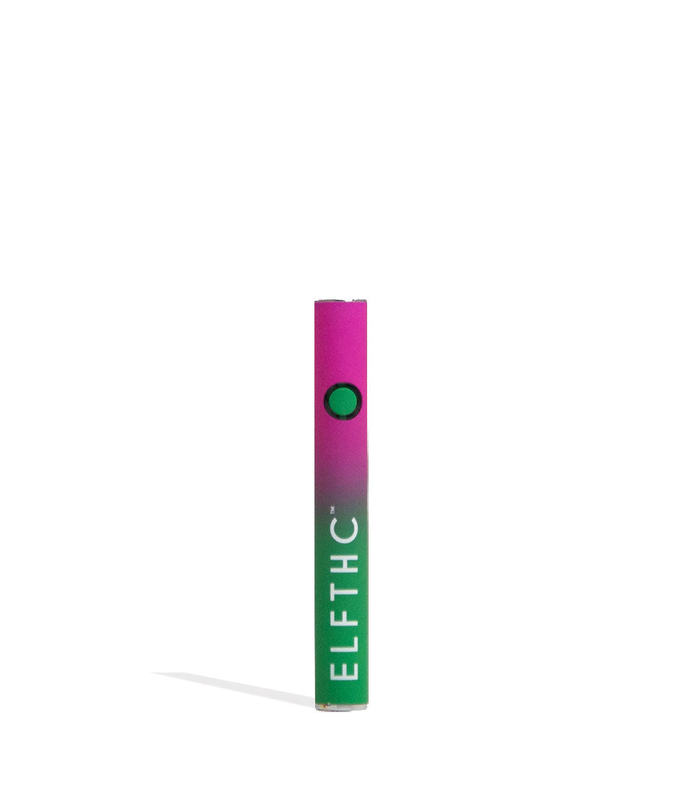 Purple-Green Elf Hardware 510 Rechargeable Stick Battery Front View on White Background