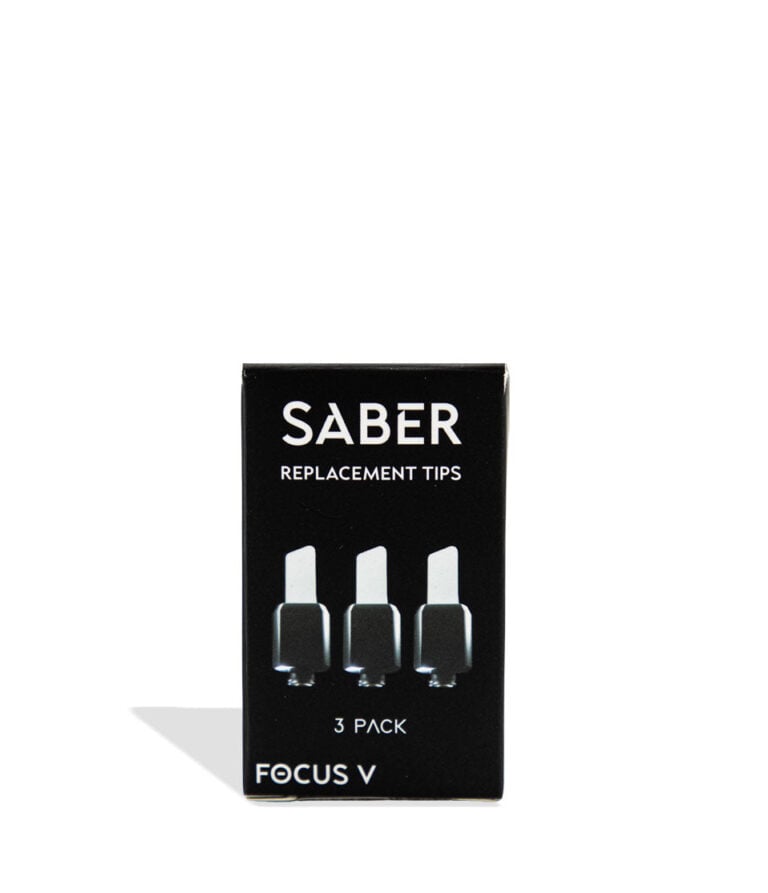 Box of SABER replacement tips 3 pack with 'FOCUS V' branding on a white background
