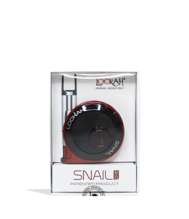 Red Lookah Snail 510 Thread Battery Packaging Front View on White Background