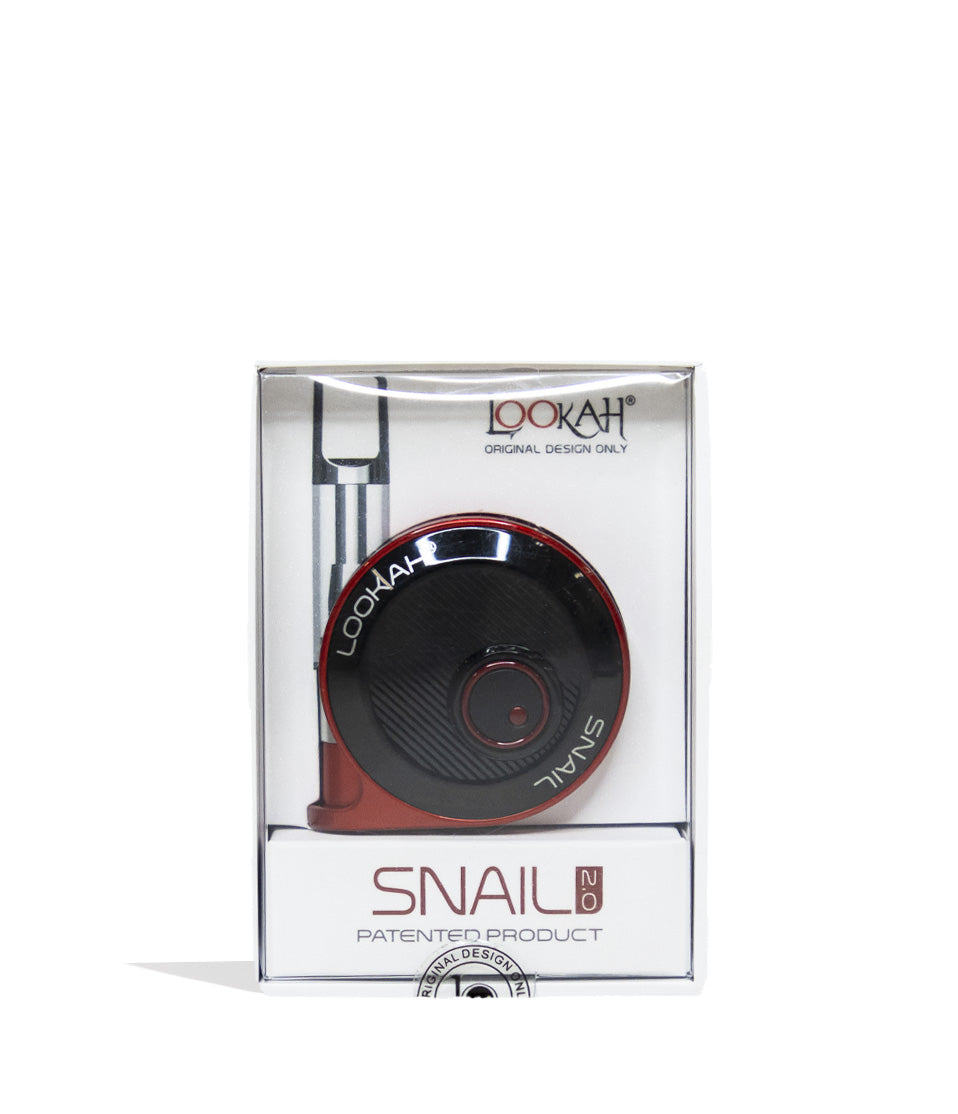 Red Lookah Snail 510 Thread Battery Packaging Front View on White Background