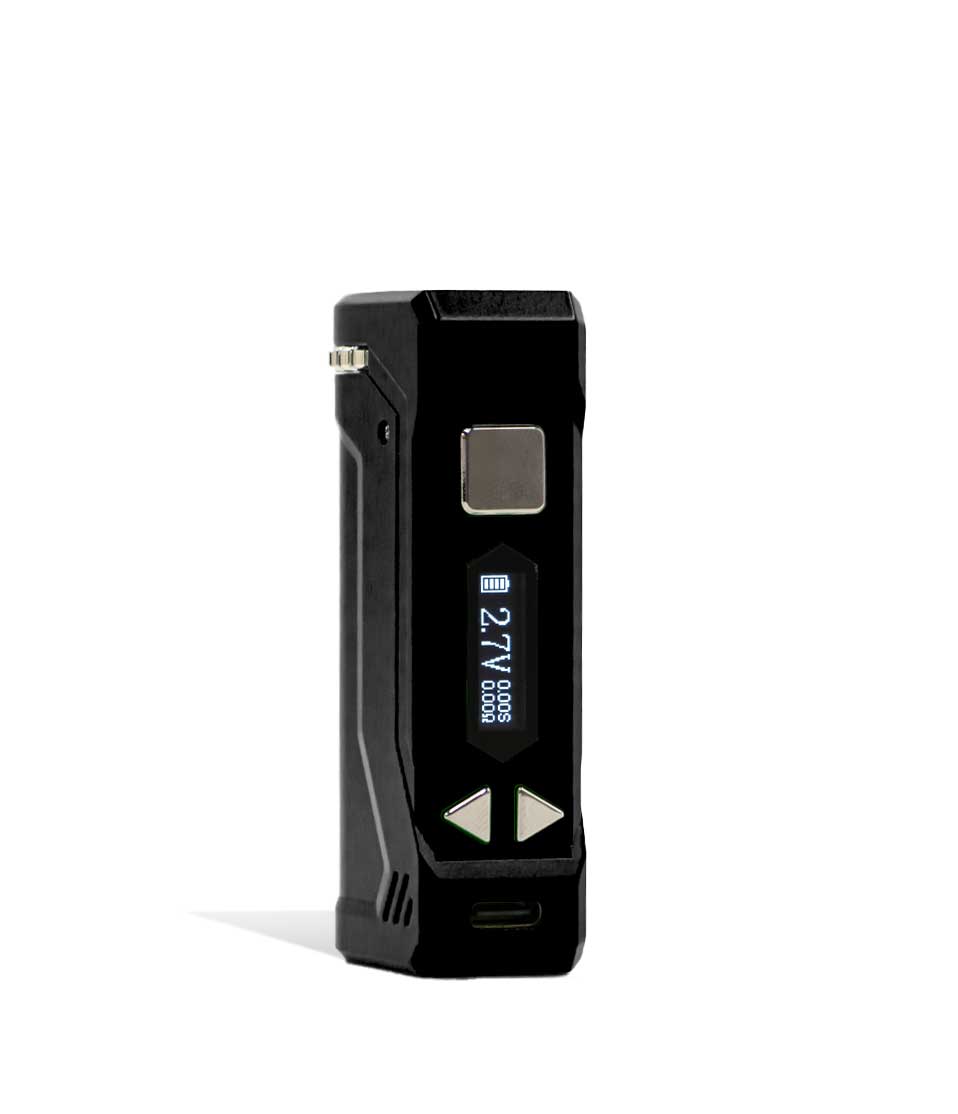Black side view Yocan UNI PRO 2 Adjustable 510 Thread Battery on white studio background