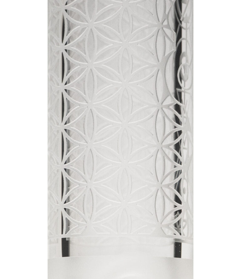 15 Inch Premium Etched Beaker Water Pipe Neck View on White Background