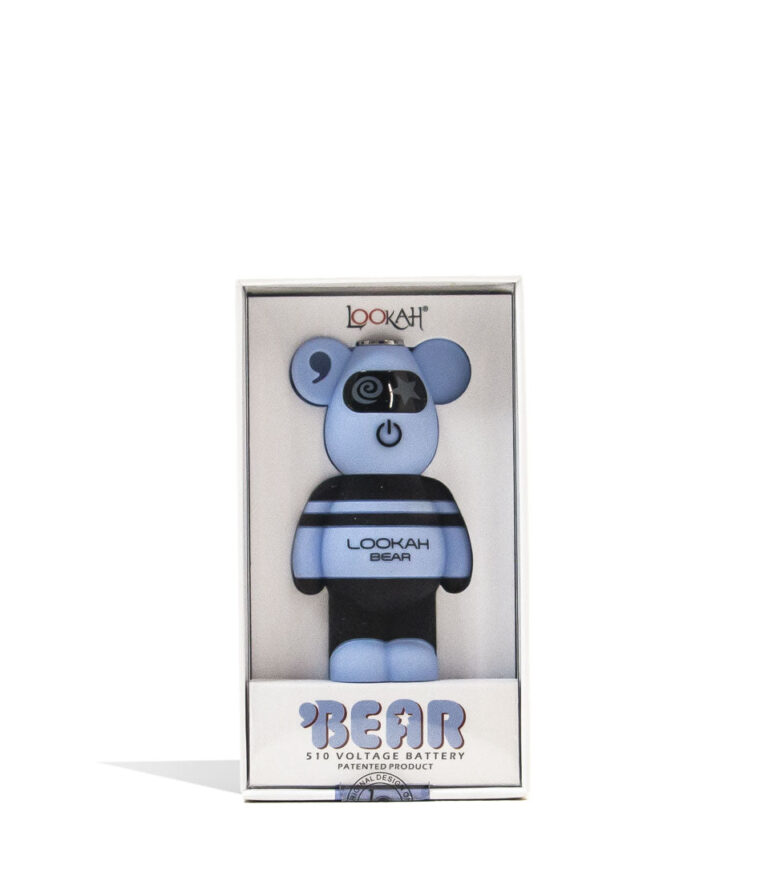 Aqua Teal Lookah Bear 510 Thread Battery Packaging Front View on White Background