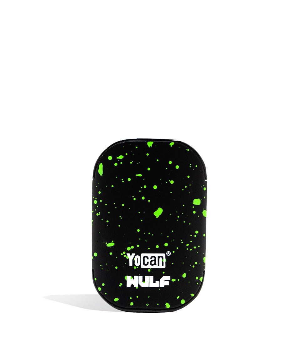 Black Green Spatter Wulf Mods UNI X 510 Thread Battery Back view on white background
