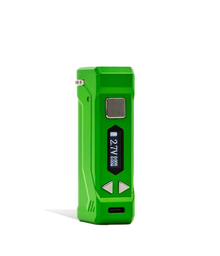Green Side View Yocan UNI PRO 2 Adjustable 510 Thread Battery on white studio background
