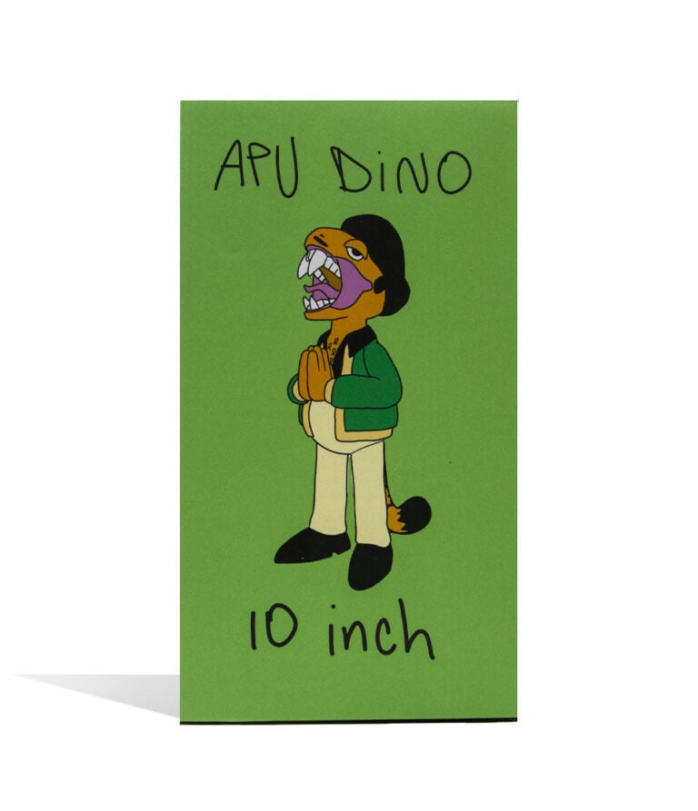 Elbo Glass Dino Apu Vinyl Figure packaging on white background