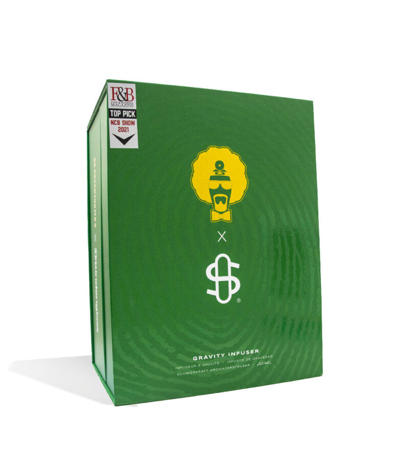 Stündenglass Dr Greenthumb Gravity Infuser Packaging Angle View on White Background