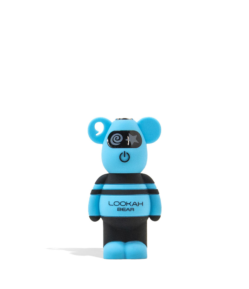 Blue Lookah Bear 510 Thread Battery Front View on White Background