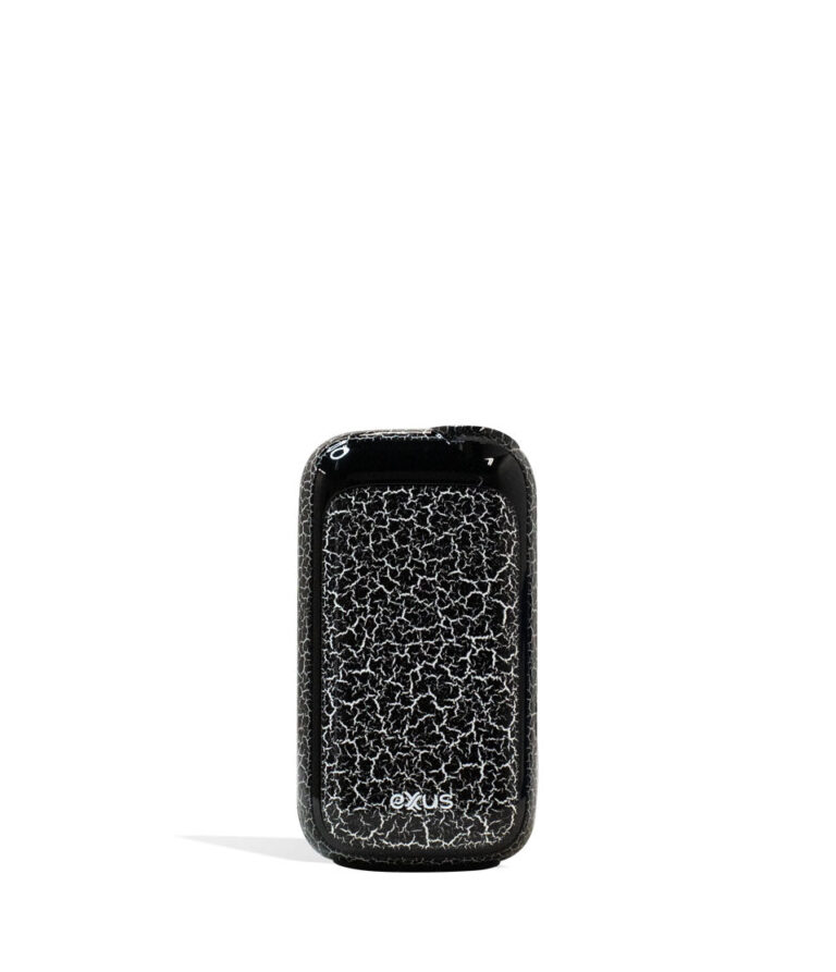 Black White Crackle front Exxus Vape Rizo 510 Thread Battery on White Background