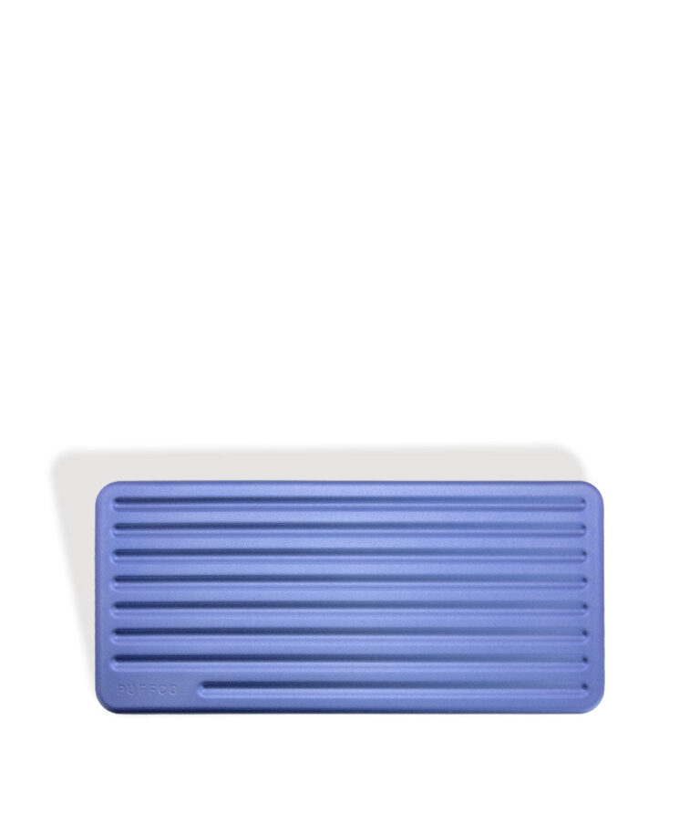 Puffco Pivot travel case in sapphire, viewed from above