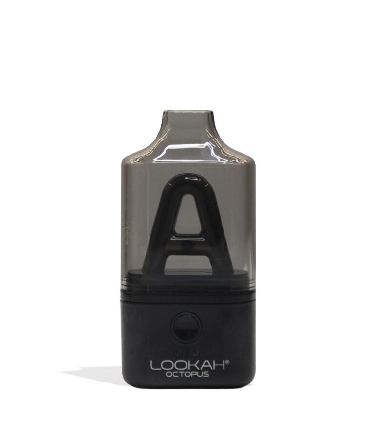 Black Lookah Octopus Dab Rig Vaporizer Front View on White Background
