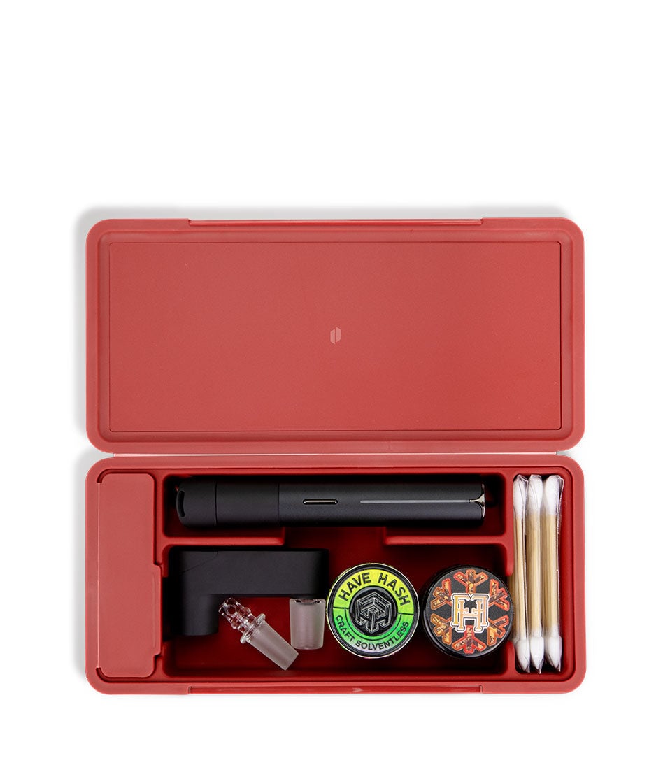 Puffco Limited Edition Daybreak Pivot Travel Case Open Above View on White Background
