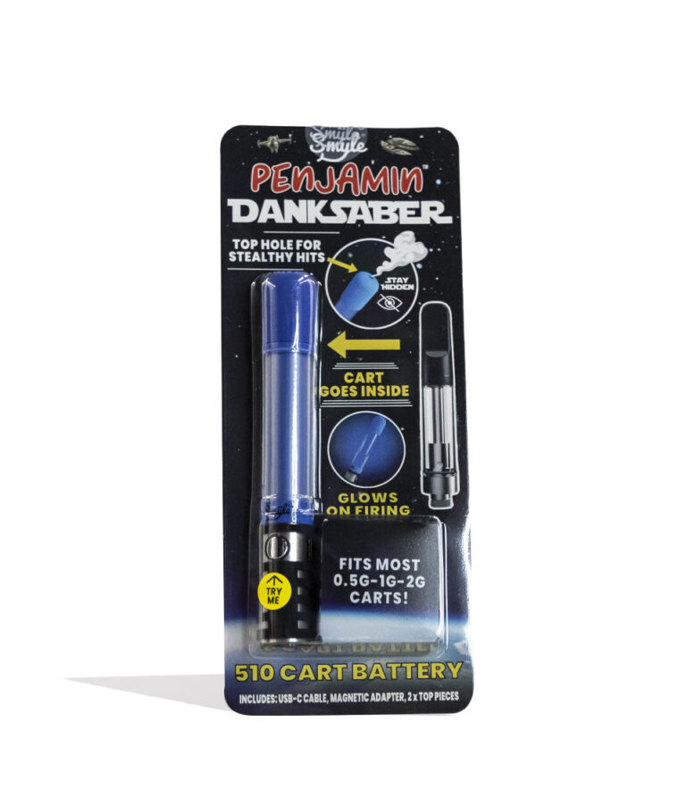 Blue Smyle Penjamin Saber Variable Voltage Battery Packaging Front View on White Background