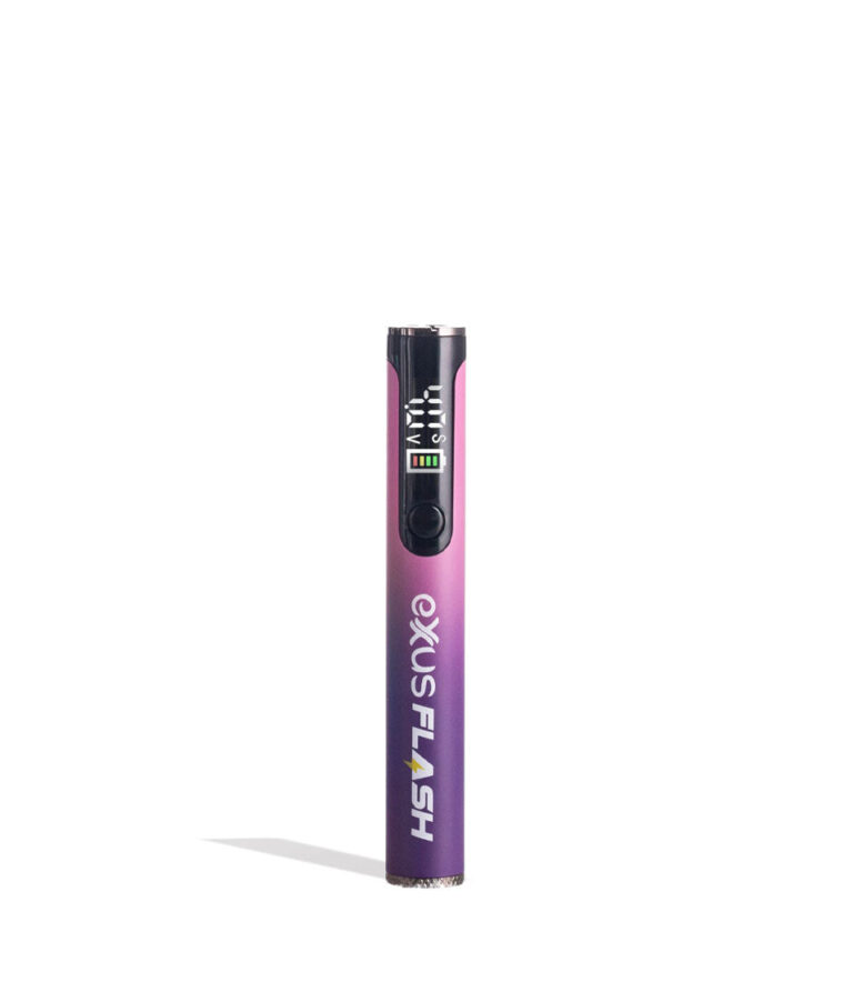 Galaxy Exxus Vape Flash Flashlight and 510 Variable Voltage Battery Front View on White Background