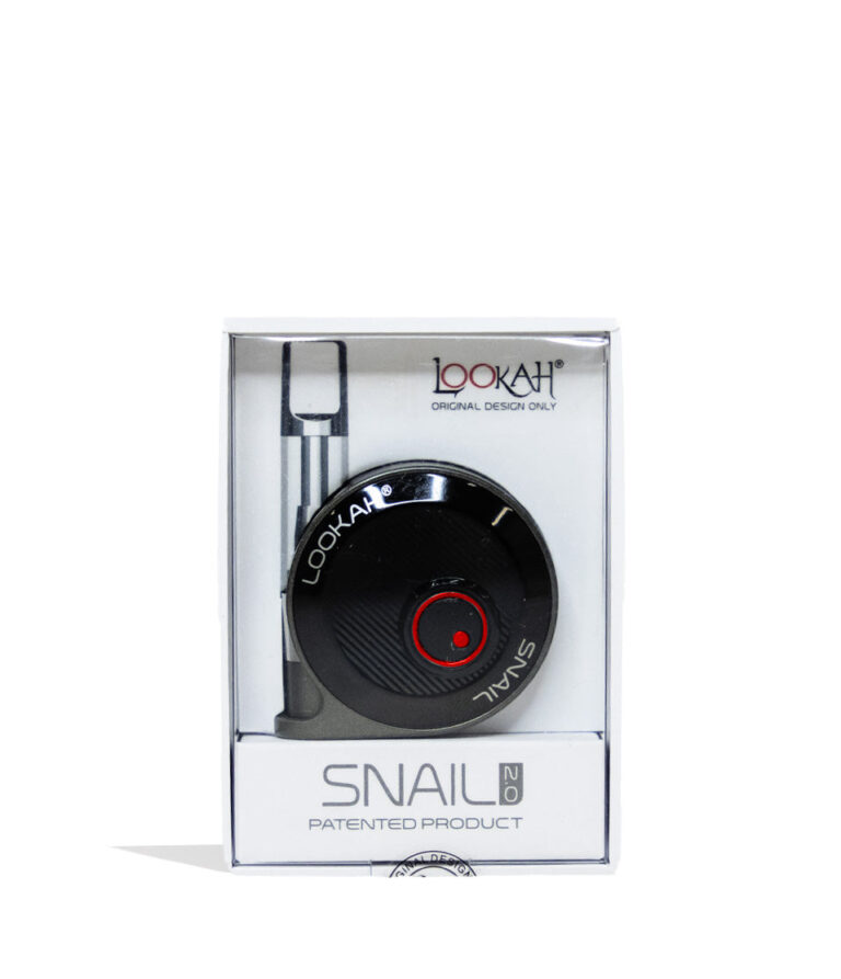 Black Lookah Snail 510 Thread Battery Packaging Front View on White Background
