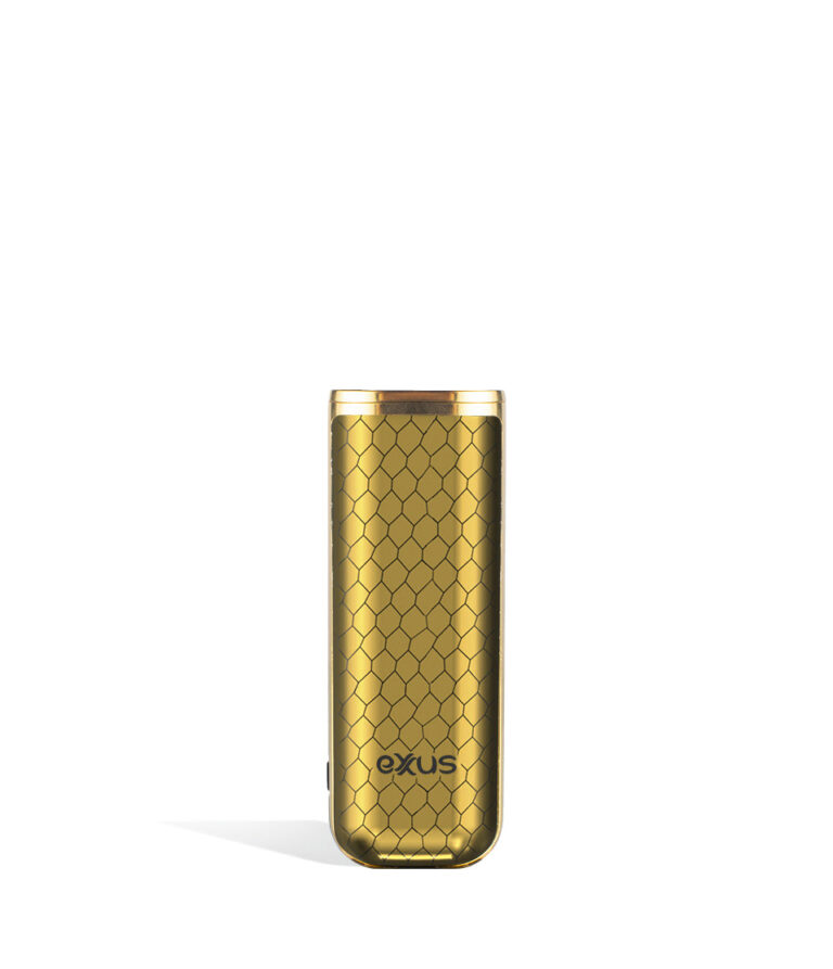 Gold Cobra front view Exxus Vape MiNovo 510 Thread Battery on white studio background
