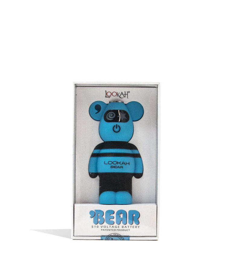 Blue Lookah Bear 510 Thread Battery Packaging Front View on White Background