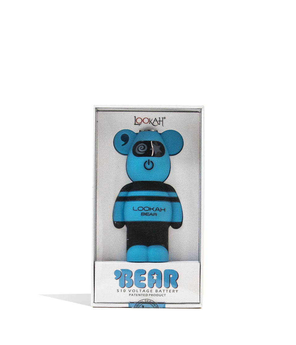 Blue Lookah Bear 510 Thread Battery Packaging Front View on White Background
