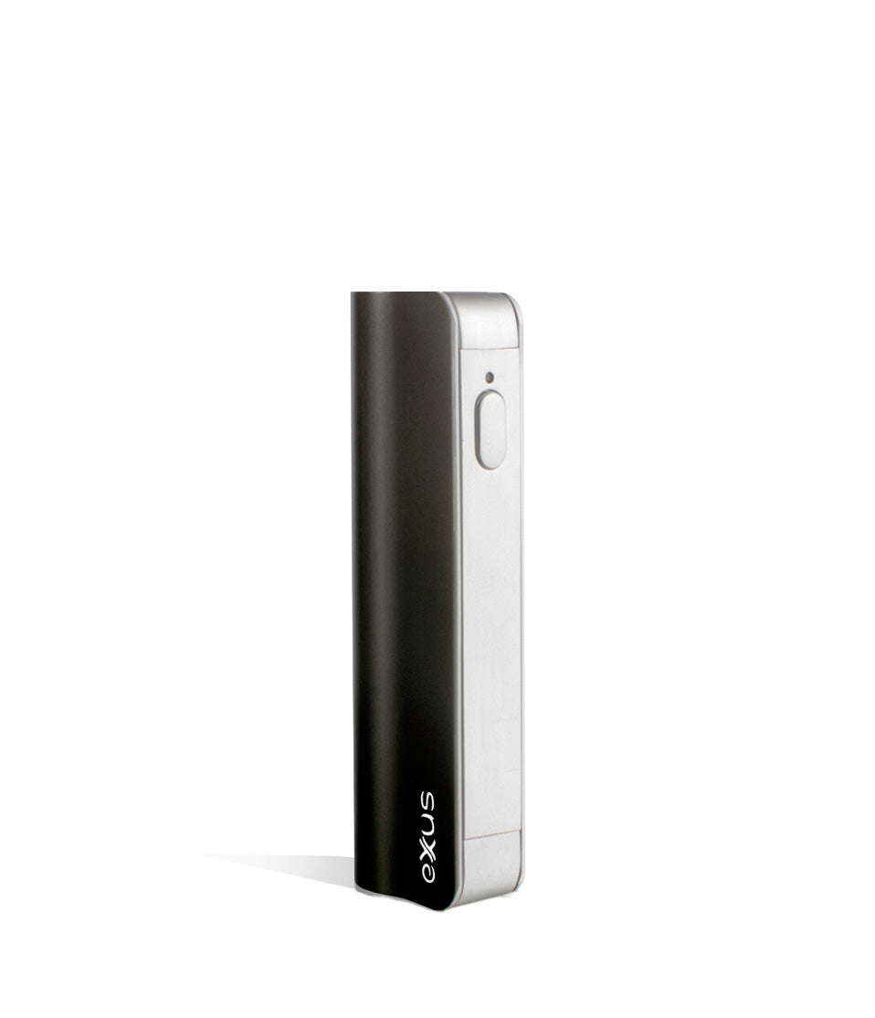 Black angled Exxus Vape Snap VV 510 Thread Battery on white studio background