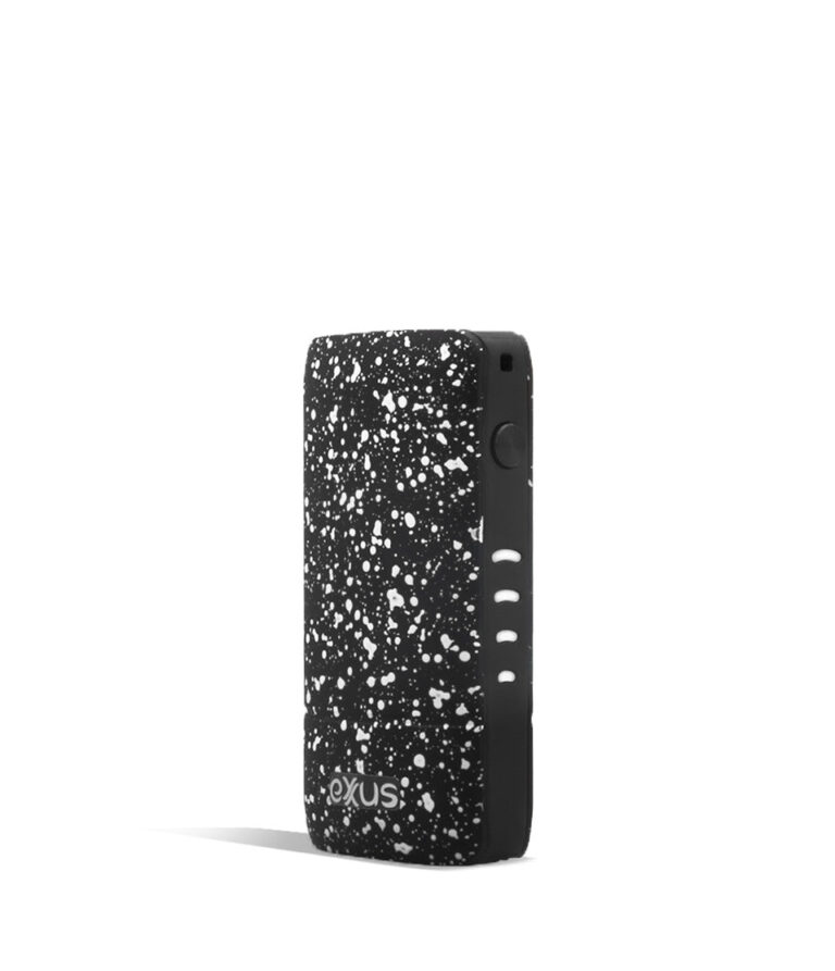 Black White Spatter side Exxus Vape Push 510 Thread Battery on white background