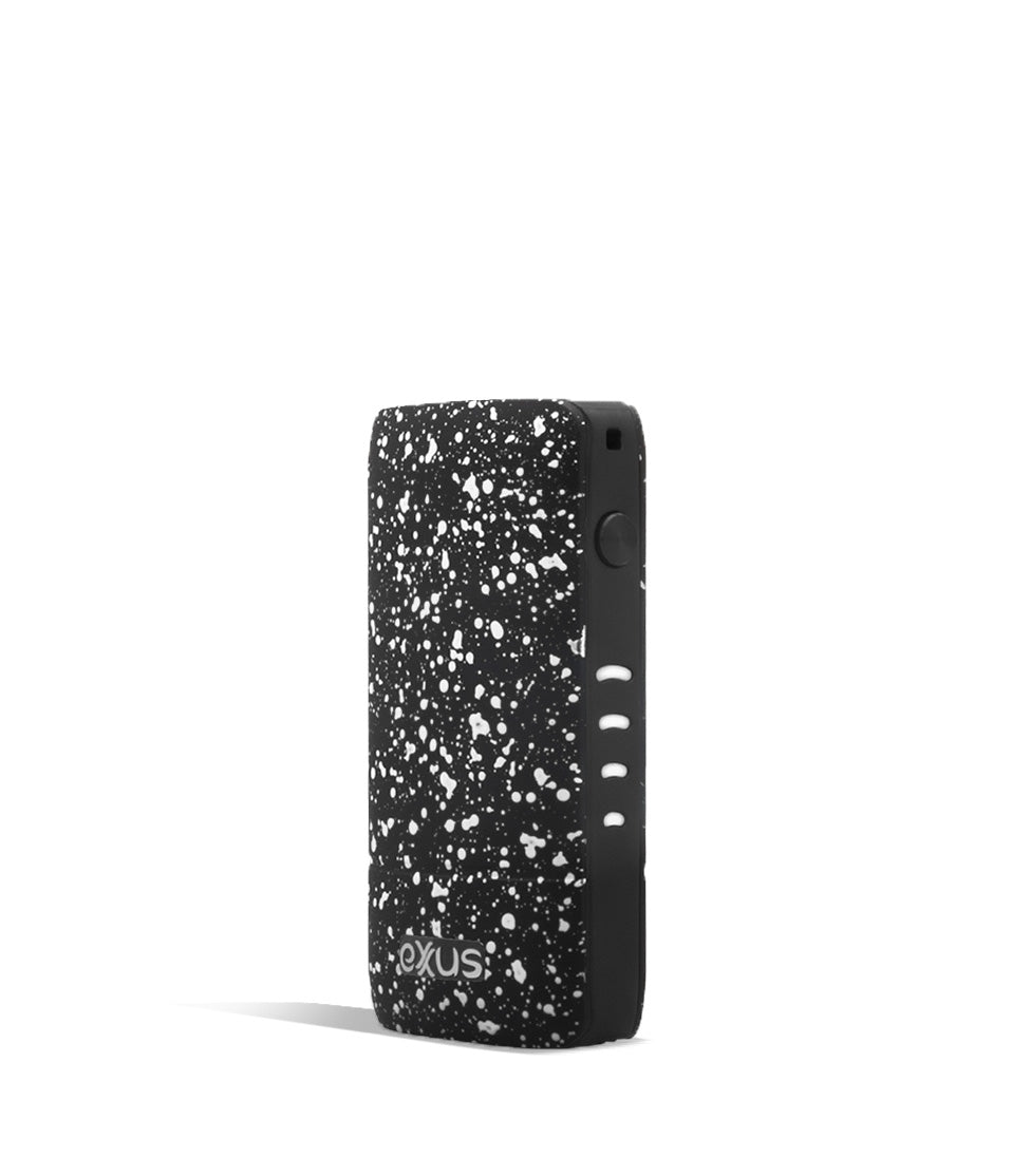 Black White Spatter side Exxus Vape Push 510 Thread Battery on white background