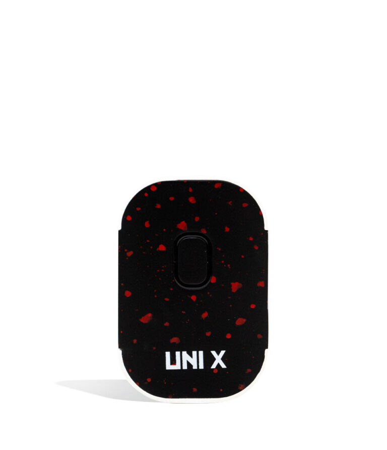Black Red Spatter Wulf Mods UNI X 510 Thread Battery front view on white background