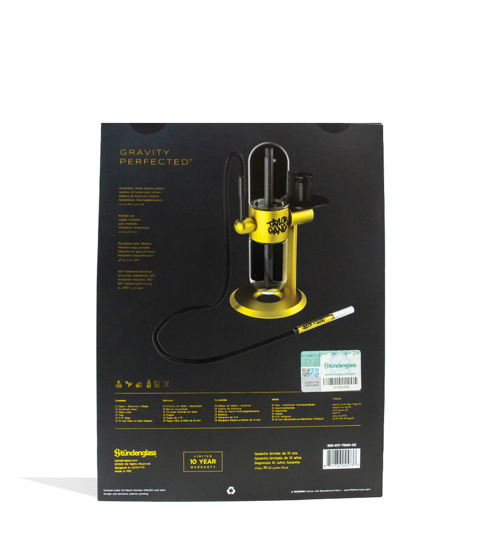 Stündenglass Taylor Gang Gravity Infuser Packaging Back View on White Background