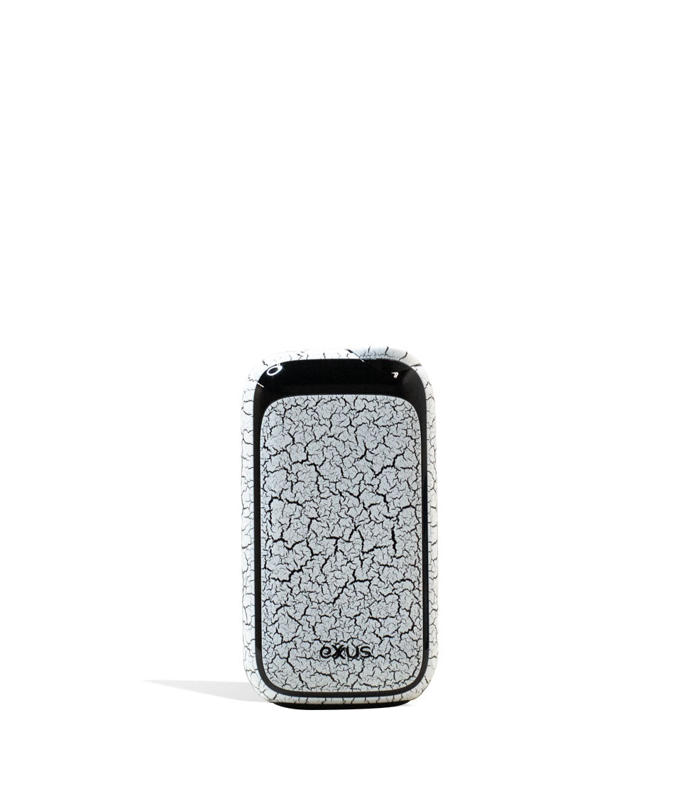 White Black Crackle front Exxus Vape Rizo 510 Thread Battery on White Background